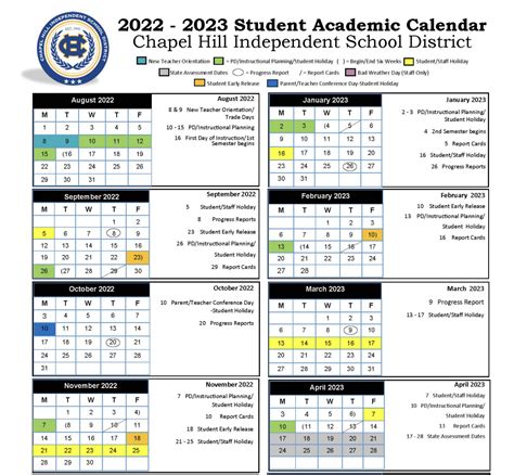 Chapel Hill Isd Calendar
